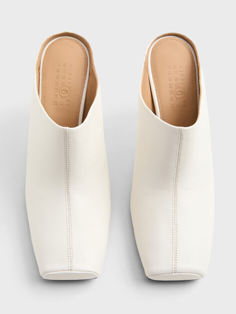 Женские мюли MM6 MAISON MARGIELA SLIPPER, Артикул S59WX0080, молочный | 4969606. Ракурс 4
