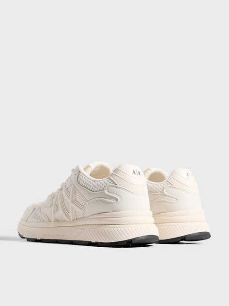 Мужские кроссовки ARMANI EXCHANGE SNEAKER LUCKY MICROSUEDE+MESH+CALF PU, Артикул XM002635, белый | 4971717. Ракурс 5