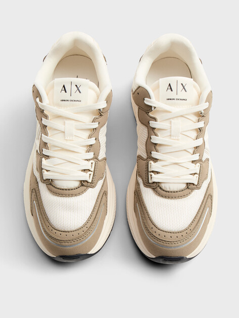 Мужские кроссовки ARMANI EXCHANGE SNEAKER LUCKY MICROSUEDE+MESH+CALF PU, Артикул XM002635, оливковый | 4971745. Ракурс 4