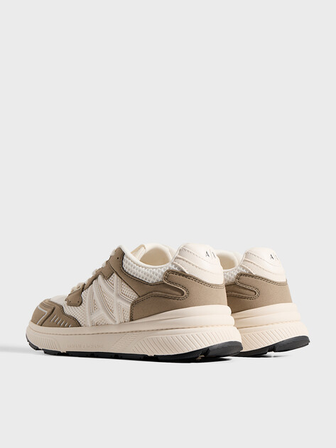 Мужские кроссовки ARMANI EXCHANGE SNEAKER LUCKY MICROSUEDE+MESH+CALF PU, Артикул XM002635, оливковый | 4971745. Ракурс 5