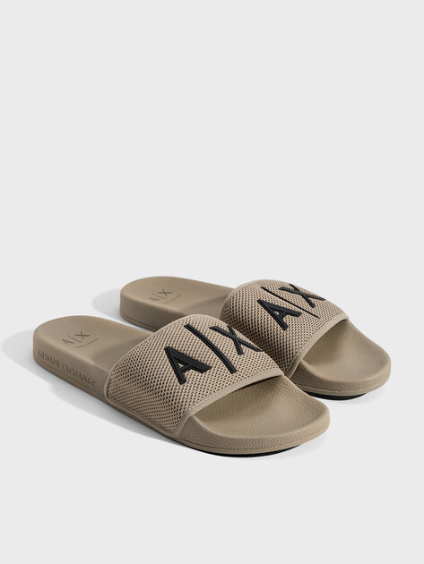 Мужские шлепанцы ARMANI EXCHANGE MYKONOS, Артикул XUP001, оливковый | 4971874. Ракурс 2