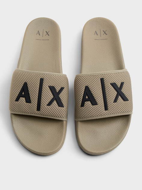 Мужские шлепанцы ARMANI EXCHANGE MYKONOS, Артикул XUP001, оливковый | 4971874. Ракурс 4