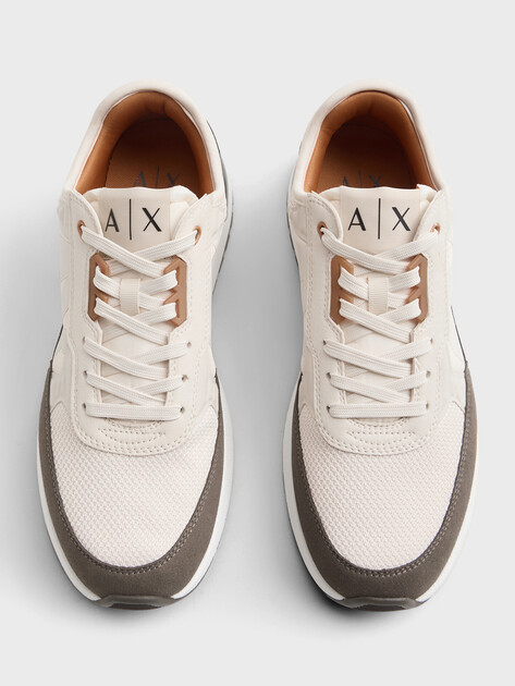 Мужские кроссовки ARMANI EXCHANGE DUSSELDORF, Артикул XUX090, светло-бежевый | 4971915. Ракурс 4