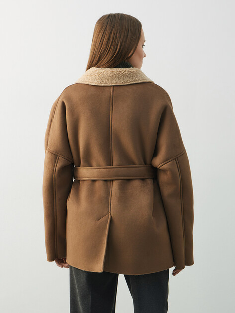 Женская дубленка  MAISON DAVID, Артикул LOURDES_SDF_WS, серовато-коричневый | 4973804. Ракурс 4