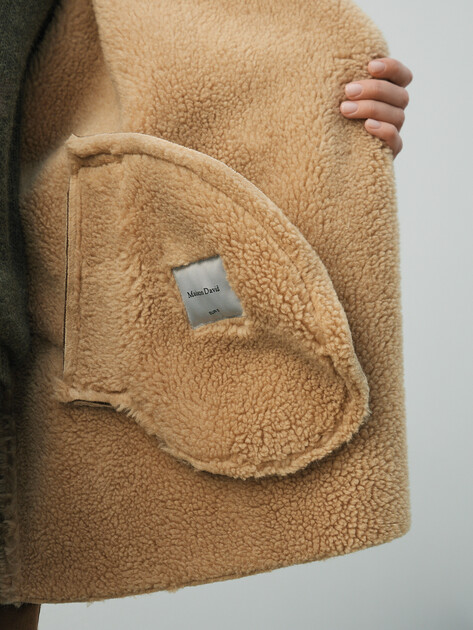 Женская дубленка  MAISON DAVID, Артикул LOURDES_SDF_WS, серовато-коричневый | 4973804. Ракурс 6