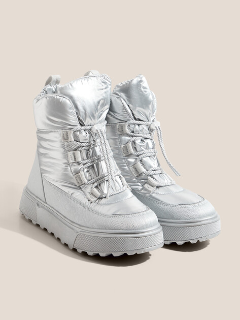 Детские дутики КОТОФЕЙ, Артикул 754071-41, серебряный | 4977941. Ракурс 2