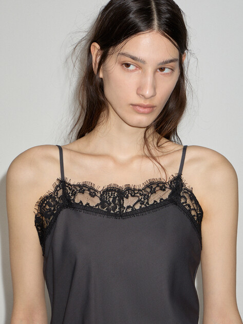 Женское платье MM6 MAISON MARGIELA Midi Dress, Артикул S52DD0075, антрацитовый | 4979183. Ракурс 3