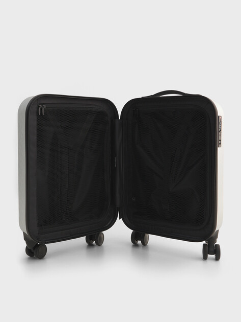 Женский чемодан ARMANI EXCHANGE TROLLEY - MAUI TROLLEY, Артикул XW002233, серебряный | 4979204. Ракурс 3