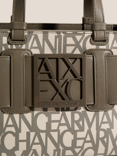 Женский тоут ARMANI EXCHANGE SUSY MONOGRAM TOTE M, Артикул 942690, песочный | 4979469. Ракурс 2