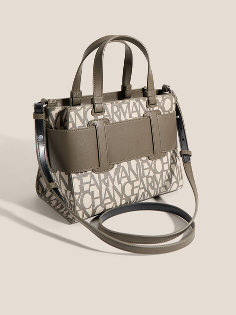 Женский тоут ARMANI EXCHANGE SUSY MONOGRAM TOTE M, Артикул 942690, песочный | 4979469. Ракурс 3