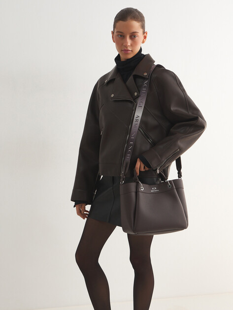 Женский тоут ARMANI EXCHANGE WAVE SHOPPING M, Артикул 942911, темно-коричневый | 4979487. Ракурс 5