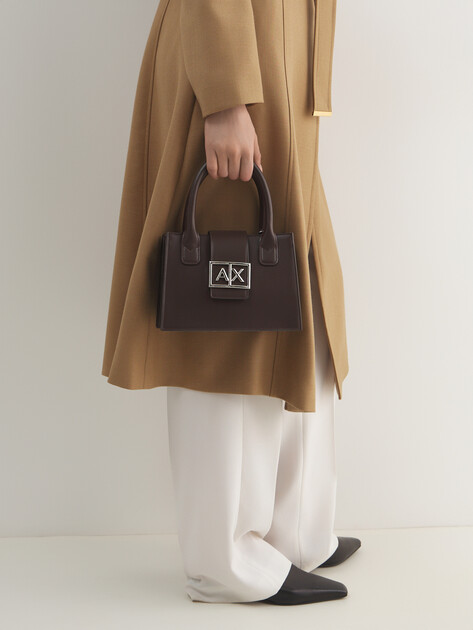 Женская сумка  ARMANI EXCHANGE JODIE TOTE S, Артикул XW000306, темно-коричневый | 4979626. Ракурс 5