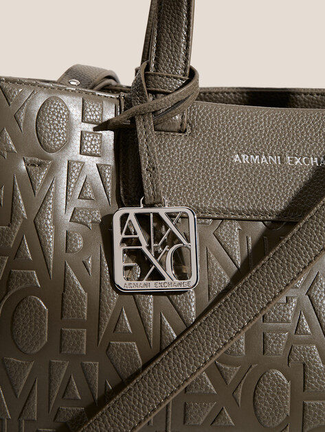Женский тоут ARMANI EXCHANGE LIZ PEBBLE TOTE M, Артикул XW001222, хаки | 4979668. Ракурс 2