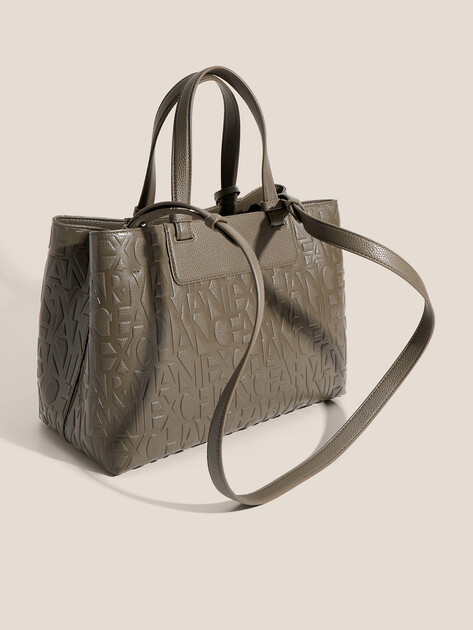 Женский тоут ARMANI EXCHANGE LIZ PEBBLE TOTE M, Артикул XW001222, хаки | 4979668. Ракурс 3