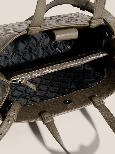 Женский тоут ARMANI EXCHANGE LIZ PEBBLE TOTE M, Артикул XW001222, хаки | 4979668. Ракурс 4