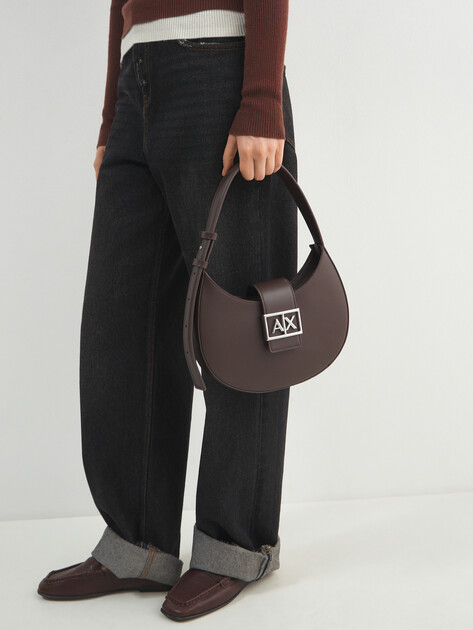 Женская сумка  ARMANI EXCHANGE JODIE HOBO, Артикул XW002565, темно-коричневый | 4979782. Ракурс 5