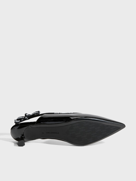 Женские туфли с открытой пяткой (слинг-бэк) KARL LAGERFELD PASHA Ribbon Sling, Артикул KL30109R, черный | 4981409. Ракурс 6