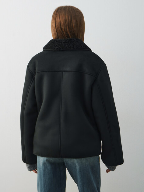 Женская дубленка  MAISON DAVID, Артикул ZAZA_SDF_WS, черный | 4985143. Ракурс 4