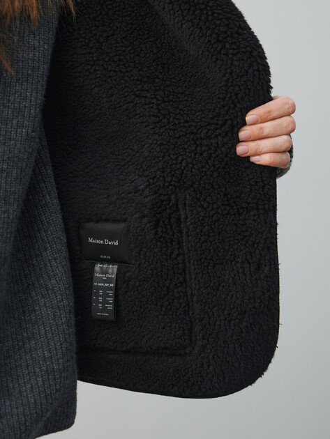 Женская дубленка  MAISON DAVID, Артикул ZAZA_SDF_WS, черный | 4985143. Ракурс 6