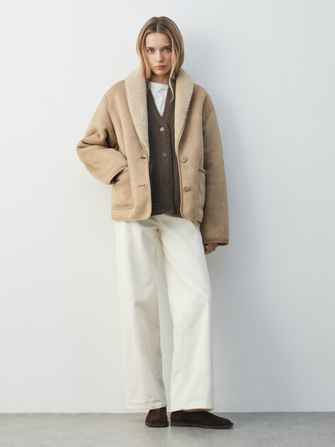 Женская дубленка MAISON DAVID, Артикул ZAZA_SDF_WS, темно-бежевый | 4985196. Ракурс 2 Женская дубленка MAISON DAVID, Артикул ZAZA_SDF_WS, темно-бежевый | 4985196. Ракурс 2