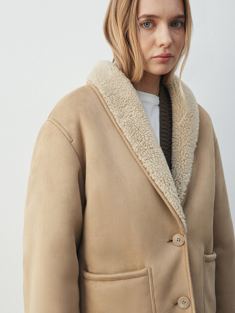 Женская дубленка MAISON DAVID, Артикул ZAZA_SDF_WS, темно-бежевый | 4985196. Ракурс 3 Женская дубленка MAISON DAVID, Артикул ZAZA_SDF_WS, темно-бежевый | 4985196. Ракурс 3