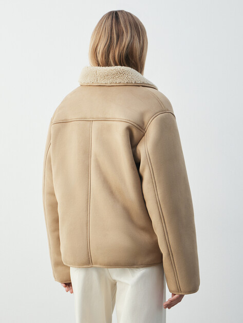 Женская дубленка MAISON DAVID, Артикул ZAZA_SDF_WS, темно-бежевый | 4985196. Ракурс 4 Женская дубленка MAISON DAVID, Артикул ZAZA_SDF_WS, темно-бежевый | 4985196. Ракурс 4