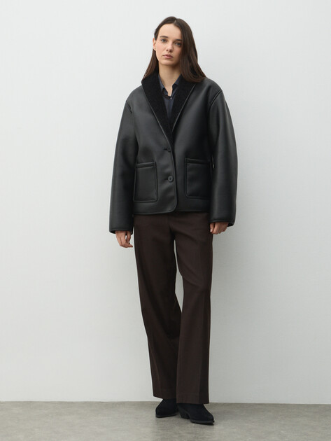 Женская дубленка  MAISON DAVID, Артикул ZAZA_SDF_WL, черный | 4985204. Ракурс 2