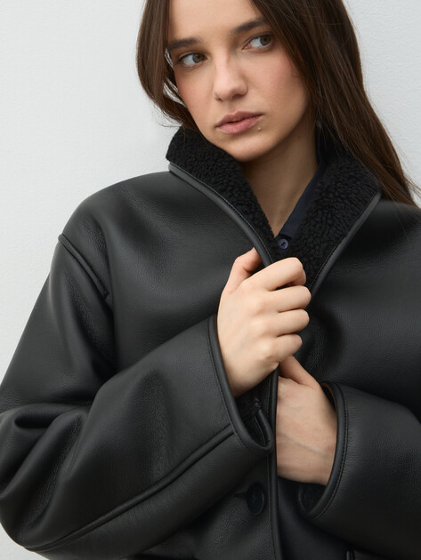 Женская дубленка  MAISON DAVID, Артикул ZAZA_SDF_WL, черный | 4985204. Ракурс 3