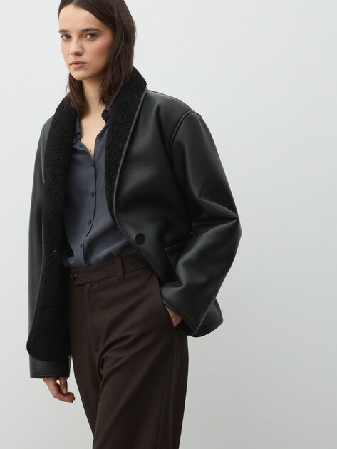 Женская дубленка  MAISON DAVID, Артикул ZAZA_SDF_WL, черный | 4985204. Ракурс 5