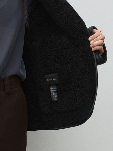 Женская дубленка  MAISON DAVID, Артикул ZAZA_SDF_WL, черный | 4985204. Ракурс 6