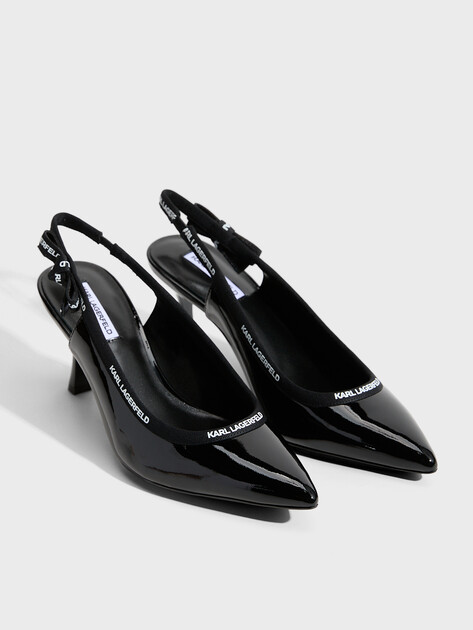 Женские туфли с открытой пяткой (слинг-бэк) KARL LAGERFELD SIENNA Ribbon Sling, Артикул KL32706, черный | 4986268. Ракурс 2 Женские туфли с открытой пяткой (слинг-бэк) KARL LAGERFELD SIENNA Ribbon Sling, Артикул KL32706, черный | 4986268. Ракурс 2