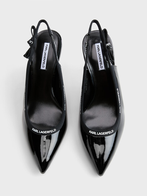 Женские туфли с открытой пяткой (слинг-бэк) KARL LAGERFELD SIENNA Ribbon Sling, Артикул KL32706, черный | 4986268. Ракурс 4 Женские туфли с открытой пяткой (слинг-бэк) KARL LAGERFELD SIENNA Ribbon Sling, Артикул KL32706, черный | 4986268. Ракурс 4