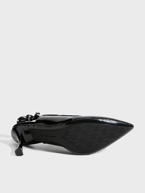 Женские туфли с открытой пяткой (слинг-бэк) KARL LAGERFELD SIENNA Ribbon Sling, Артикул KL32706, черный | 4986268. Ракурс 6 Женские туфли с открытой пяткой (слинг-бэк) KARL LAGERFELD SIENNA Ribbon Sling, Артикул KL32706, черный | 4986268. Ракурс 6