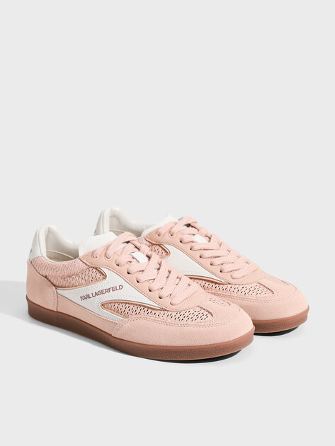 Женские кеды KARL LAGERFELD KANDIDATE Mesh Mix Lo Lace, Артикул KL63826, бежево-розовый | 4986692. Ракурс 2