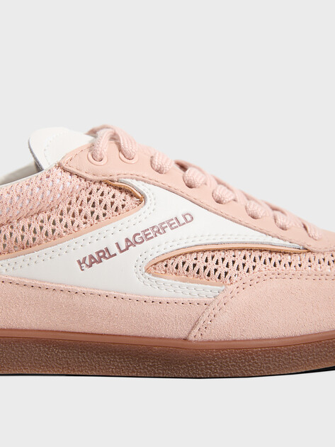 Женские кеды KARL LAGERFELD KANDIDATE Mesh Mix Lo Lace, Артикул KL63826, бежево-розовый | 4986692. Ракурс 3