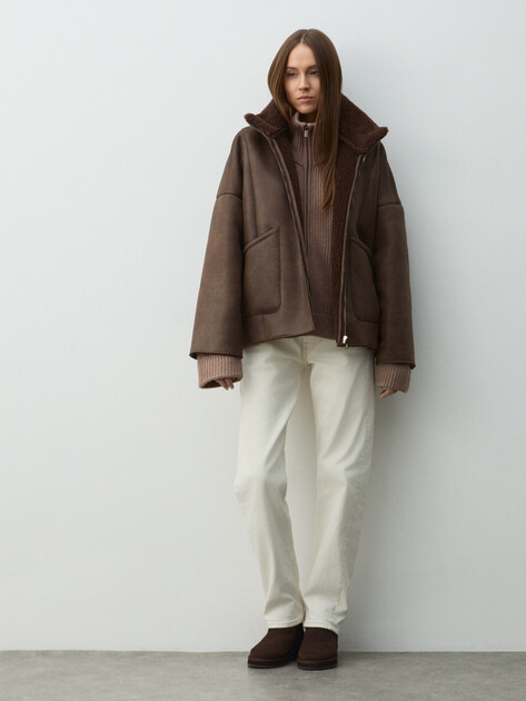 Женская дубленка  MAISON DAVID, Артикул ODRI_SDF_WL, коричневый | 4986703. Ракурс 2