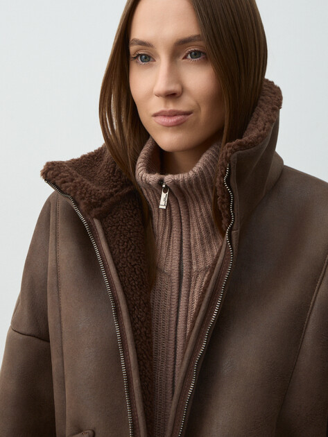 Женская дубленка  MAISON DAVID, Артикул ODRI_SDF_WL, коричневый | 4986703. Ракурс 3