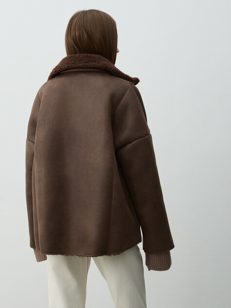 Женская дубленка  MAISON DAVID, Артикул ODRI_SDF_WL, коричневый | 4986703. Ракурс 4
