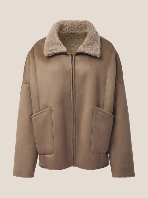 Женская дубленка  MAISON DAVID, Артикул ODRI_SDF_WS, серо-коричневый | 4986738. Ракурс 7