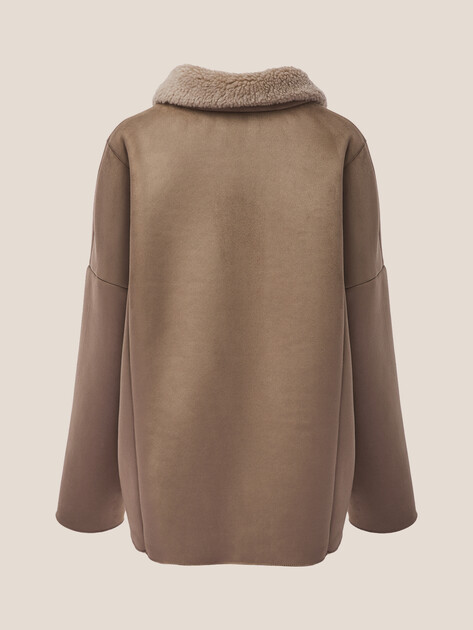 Женская дубленка  MAISON DAVID, Артикул ODRI_SDF_WS, серо-коричневый | 4986738. Ракурс 8