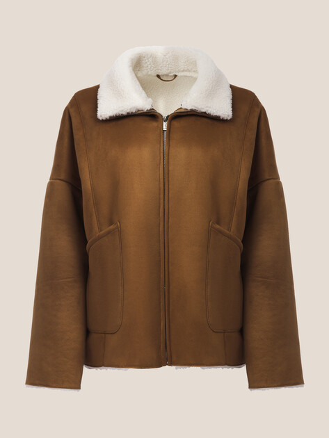 Женская дубленка  MAISON DAVID, Артикул ODRI_SDF_WS, светло-коричневый | 4986759. Ракурс 7