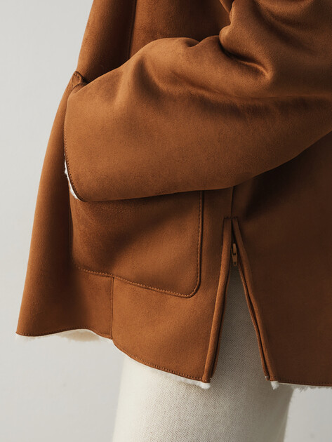 Женская дубленка  MAISON DAVID, Артикул ODRI_SDF_WS, светло-коричневый | 4986759. Ракурс 3