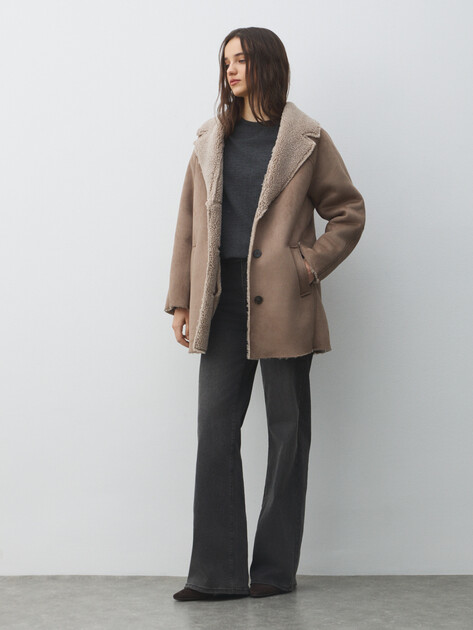 Женская дубленка  MAISON DAVID, Артикул DIANA_SDF_WS, серо-коричневый | 4986865. Ракурс 2