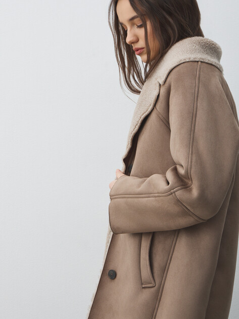 Женская дубленка  MAISON DAVID, Артикул DIANA_SDF_WS, серо-коричневый | 4986865. Ракурс 5