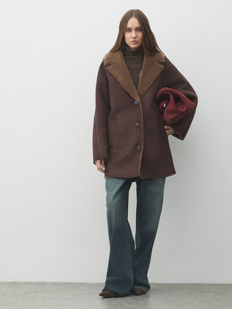 Женская дубленка MAISON DAVID, Артикул DIANA_SDF_WS, шоколадный | 4986891. Ракурс 2 Женская дубленка MAISON DAVID, Артикул DIANA_SDF_WS, шоколадный | 4986891. Ракурс 2