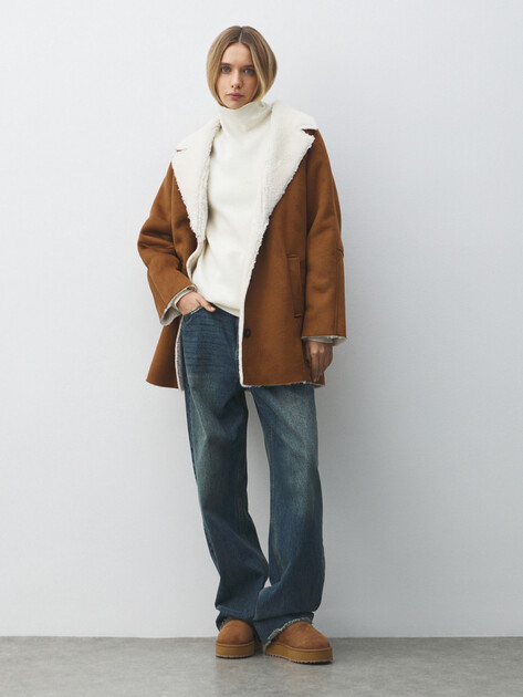 Женская дубленка  MAISON DAVID, Артикул DIANA_SDF_WS, светло-коричневый | 4986908. Ракурс 2