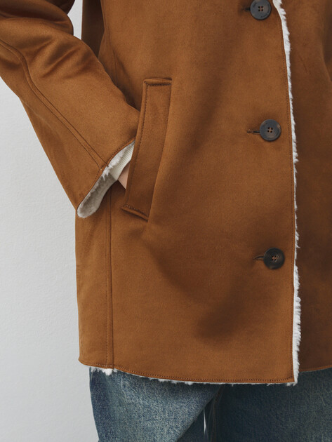 Женская дубленка  MAISON DAVID, Артикул DIANA_SDF_WS, светло-коричневый | 4986908. Ракурс 3