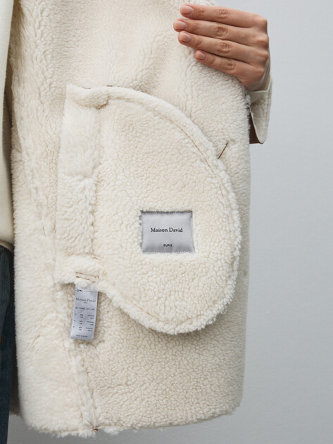 Женская дубленка  MAISON DAVID, Артикул DIANA_SDF_WS, светло-коричневый | 4986908. Ракурс 6