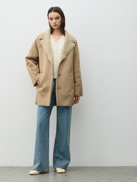 Женская дубленка  MAISON DAVID, Артикул DIANA_SDF_WS, темно-бежевый | 4986917. Ракурс 2