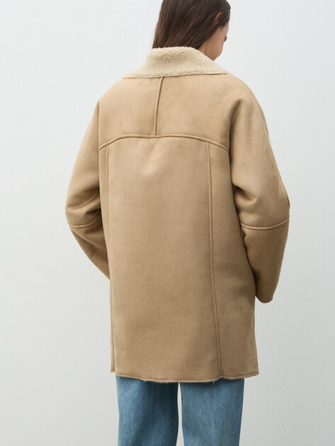 Женская дубленка  MAISON DAVID, Артикул DIANA_SDF_WS, темно-бежевый | 4986917. Ракурс 4
